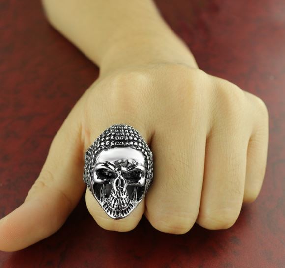 316L Stainless steel Buddha face skull Ring