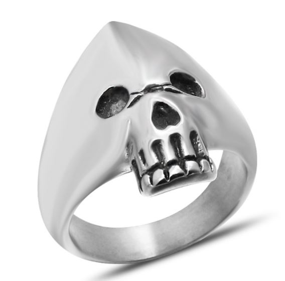 316L stainless steel Glossy skull ring