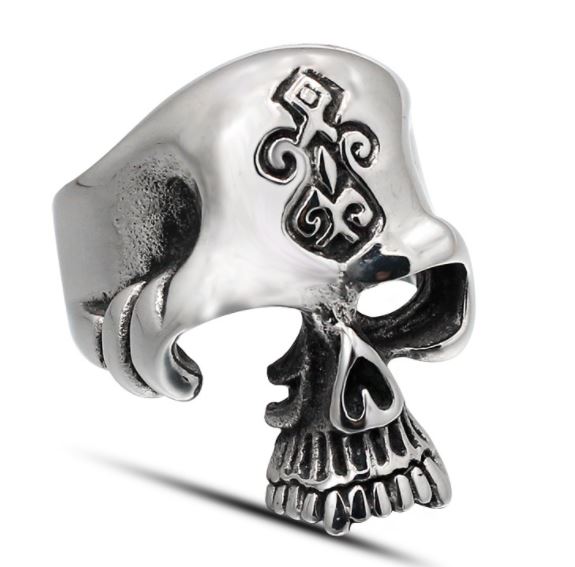 316L Stainless Steel Skull-head pattern ring