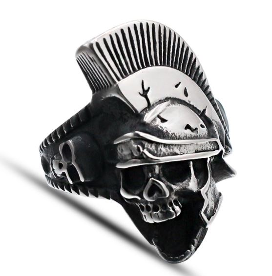 316L Stainless steel skull-head soldier ring