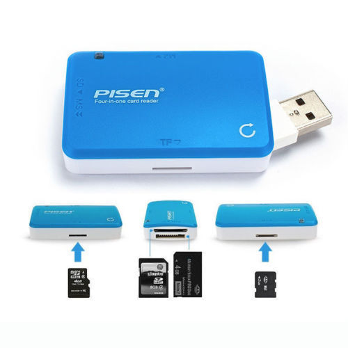 4-in-1 USB 2.0 Compact Camera Flash Multi Memory Card Reader TF SD USB Adapter