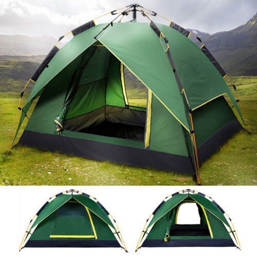 Waterproof 3-4 Persons Camping Tent Double layer Hiking Instant Family