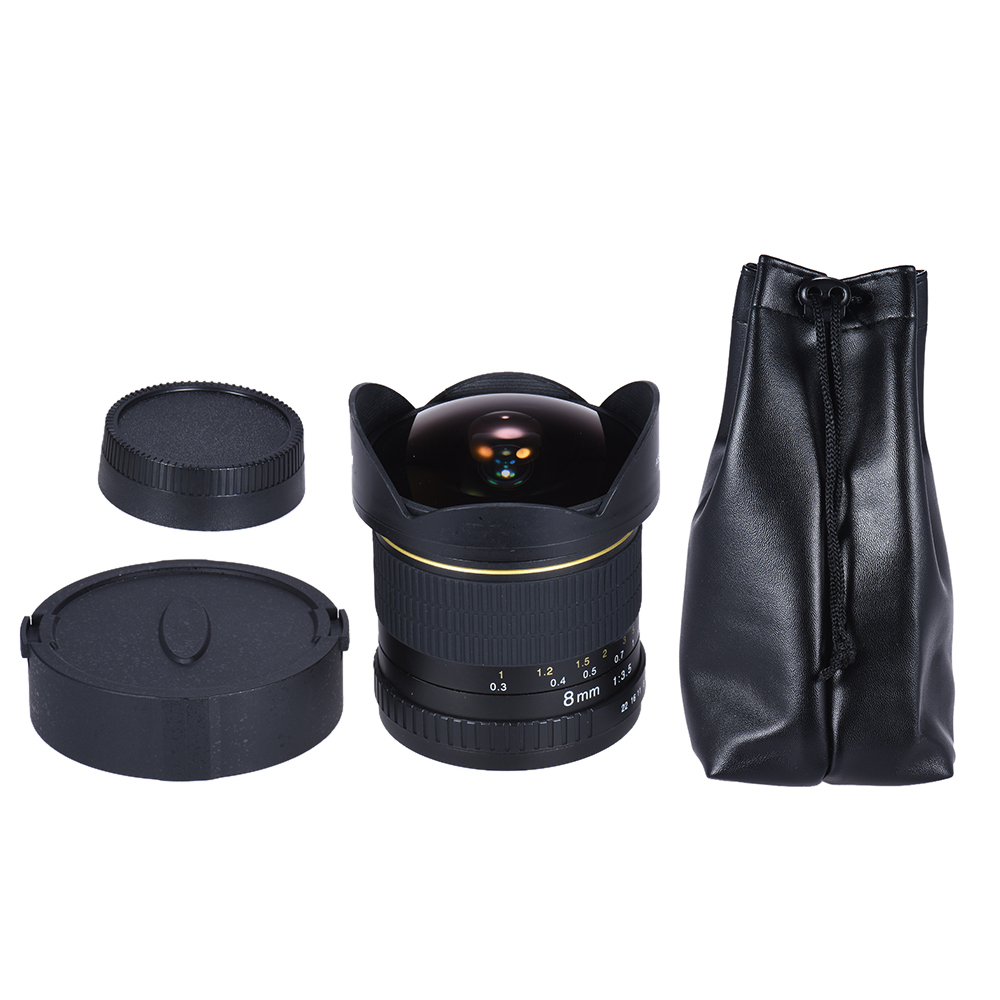 8mm F/3.5 Ultra Wide Angle Fisheye Lens for Nikon DSLR Camera D3100 D3200 D5200 D5500 D7000 D7200 D800 D700 D90 D7100