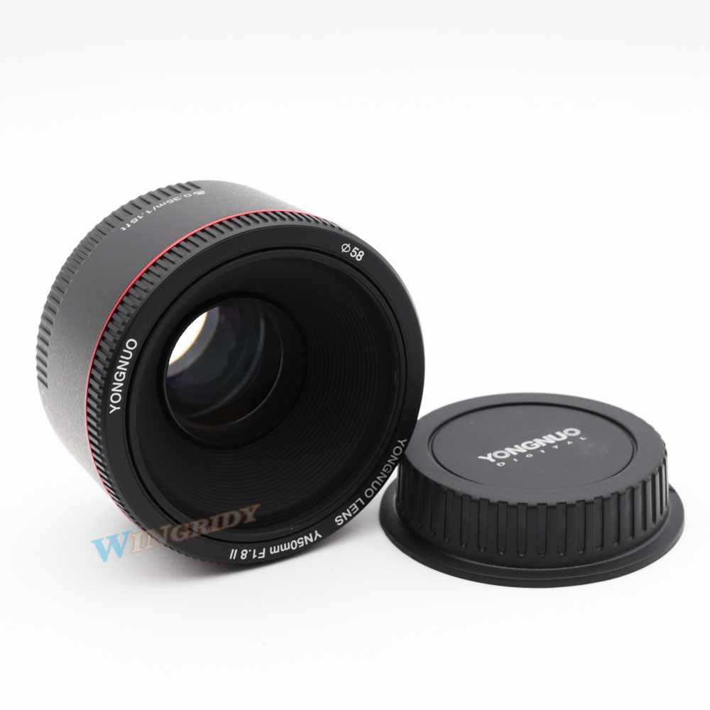 YONGNUO YN50mm F1.8 II Large Aperture Auto Focus Lens for Canon Bokeh Effect Camera Lens for Canon EOS 70D 5D2 5D3 600D DSLR