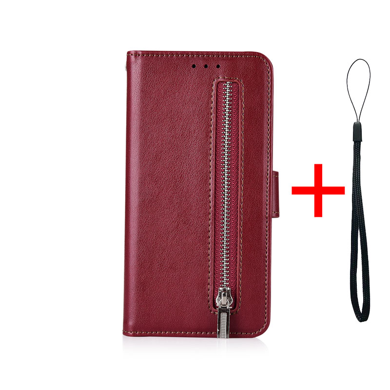 Mobile cell phone case cover for HUAWEI Honor 8C Zipper Flip Wallet Leather Fundas Soft TPU Card Holder 