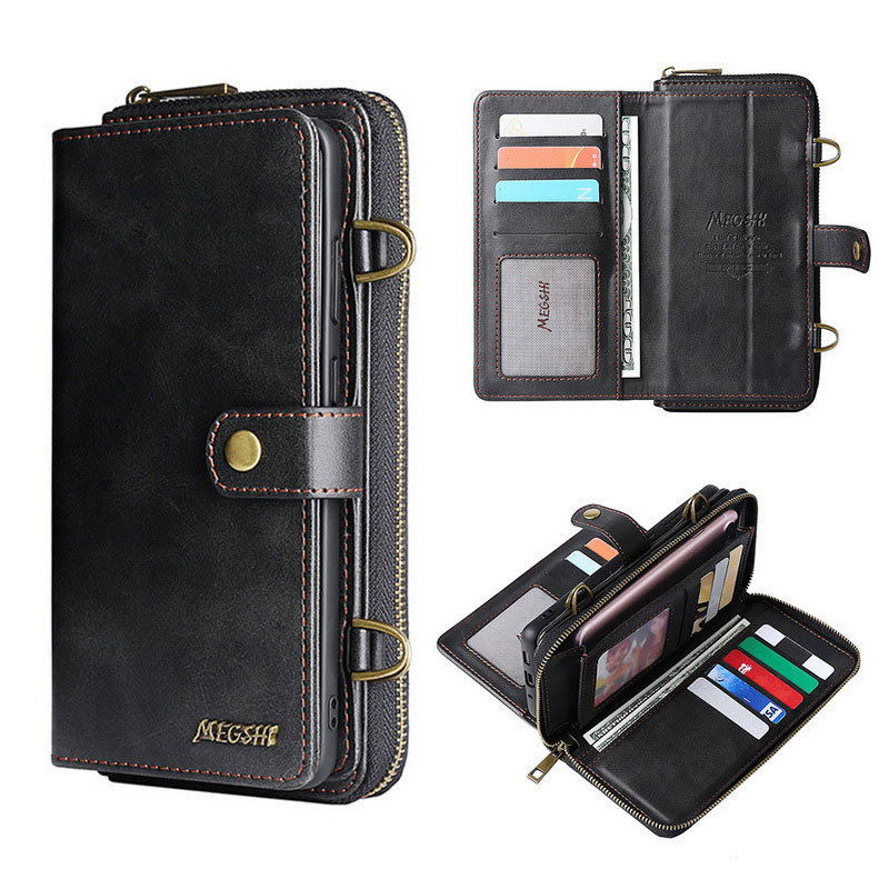 Mobile cell phone case cover for SAMSUNG Galaxy Note 20 Wallet Flip Leather handbag with shoulder strap 
