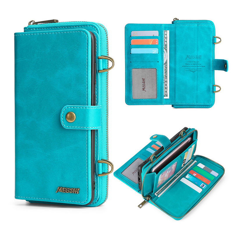 Mobile cell phone case cover for HUAWEI P40 Lite Wallet Flip Leather handbag with shoulder strap 