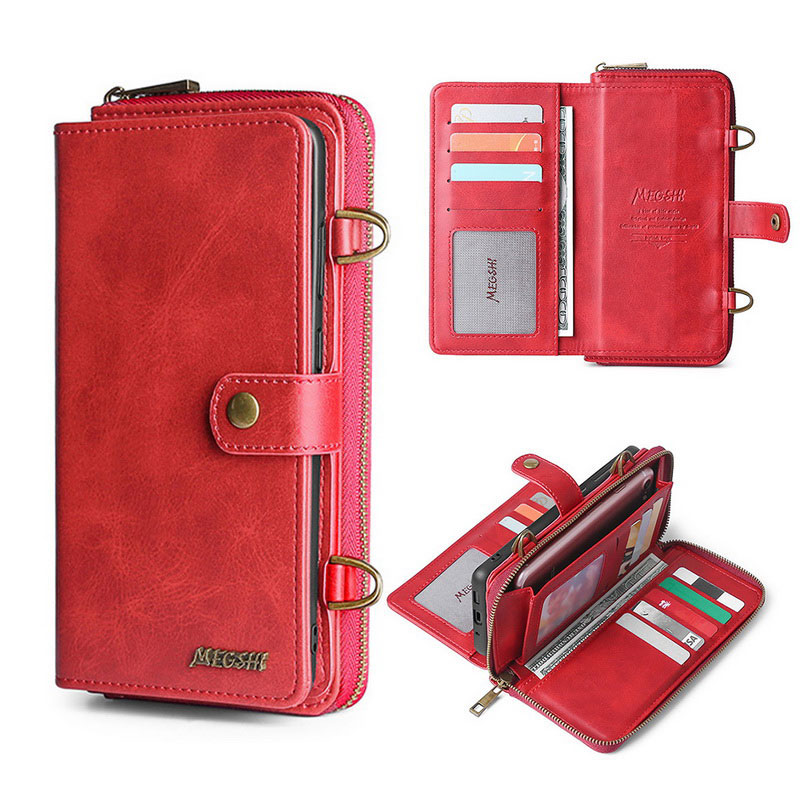 Mobile cell phone case cover for SAMSUNG Galaxy Note 9 Wallet Flip Leather handbag with shoulder strap 