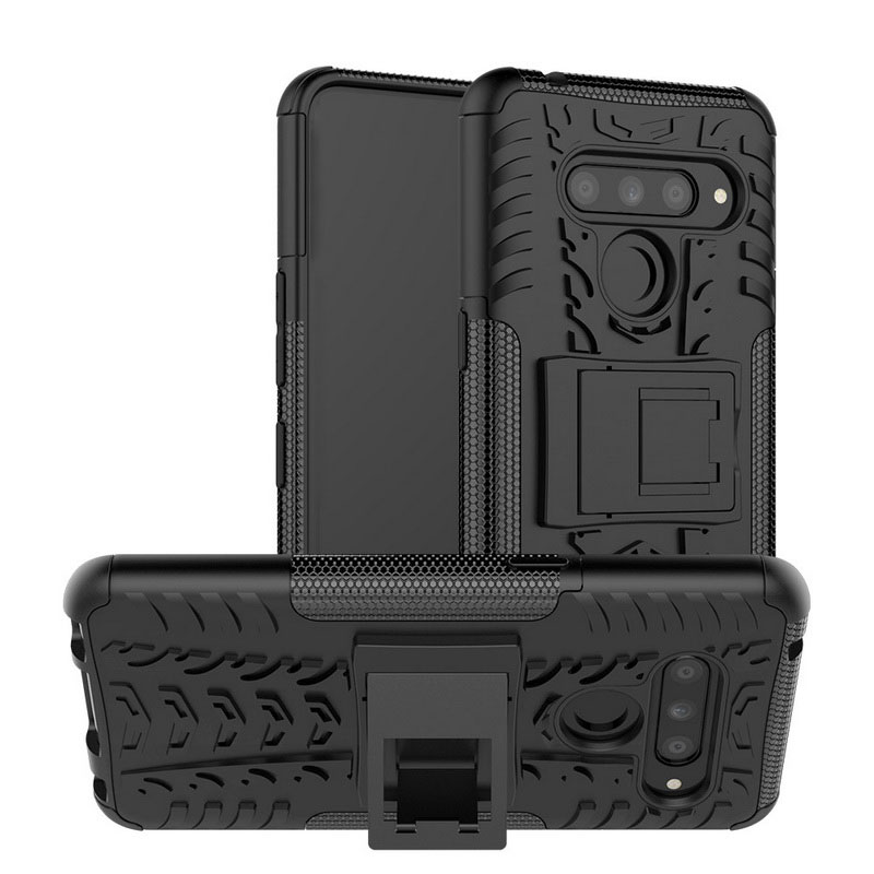 Mobile cell phone case cover for LG G8 ThinQ Shockproof Armor Anti-knock Kickstand Cover Case 