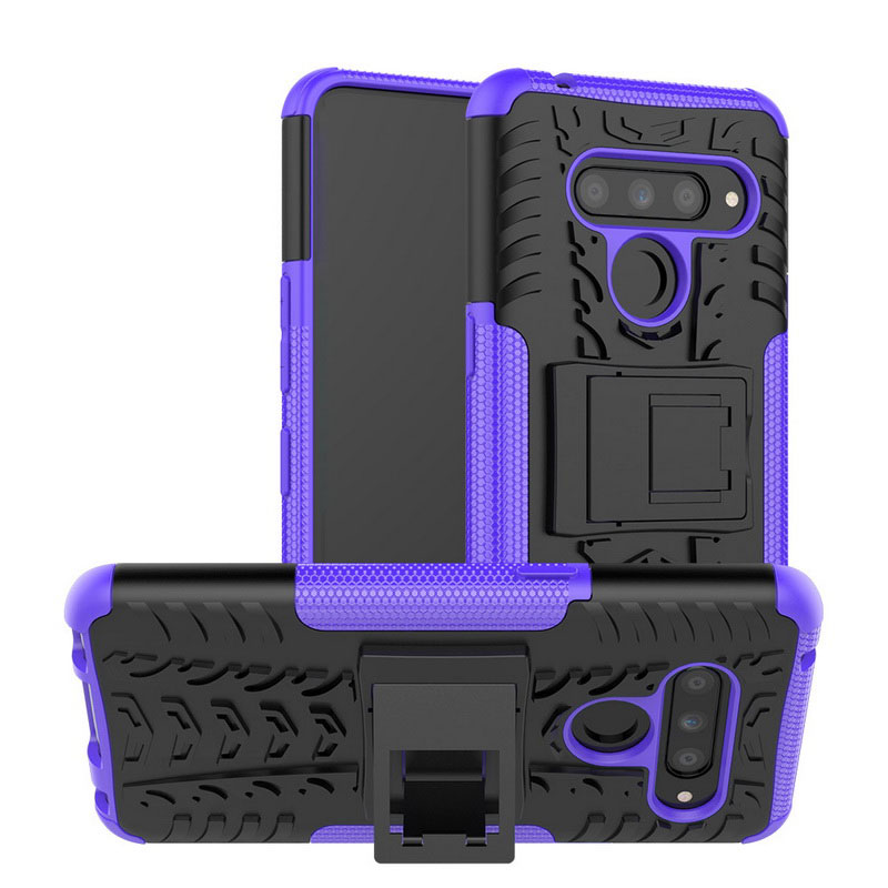 Mobile cell phone case cover for LG Q6 Plus Shockproof Armor Anti-knock Kickstand Cover Case 