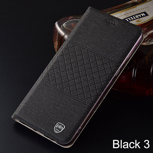Mobile cell phone case cover for LG G7 ThinQ Plaid style Canvas pattern Leather Flip Cover 