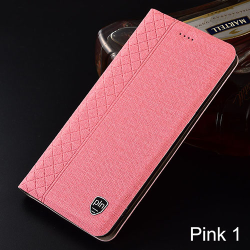 Mobile cell phone case cover for LG G7 Plaid style Canvas pattern Leather Flip Cover 