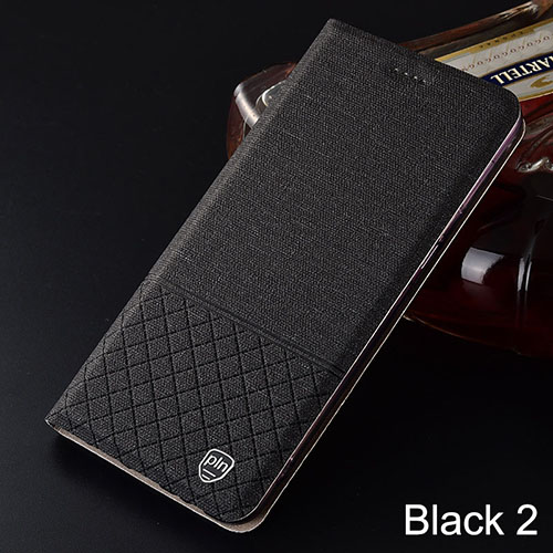 Mobile cell phone case cover for LG V50 ThinQ Plaid style Canvas pattern Leather Flip Cover 