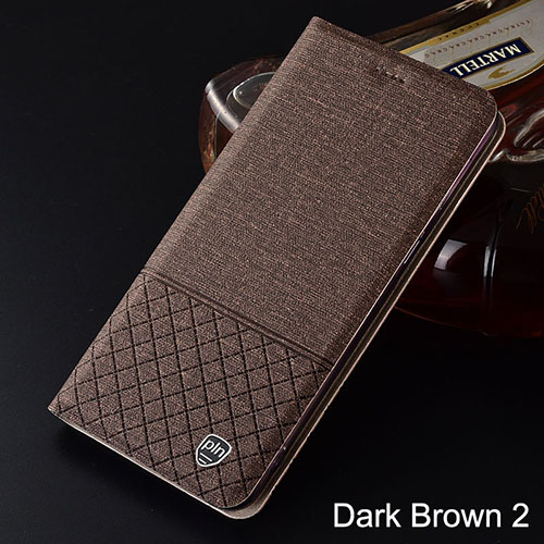 Mobile cell phone case cover for LG K40 Plaid style Canvas pattern Leather Flip Cover 