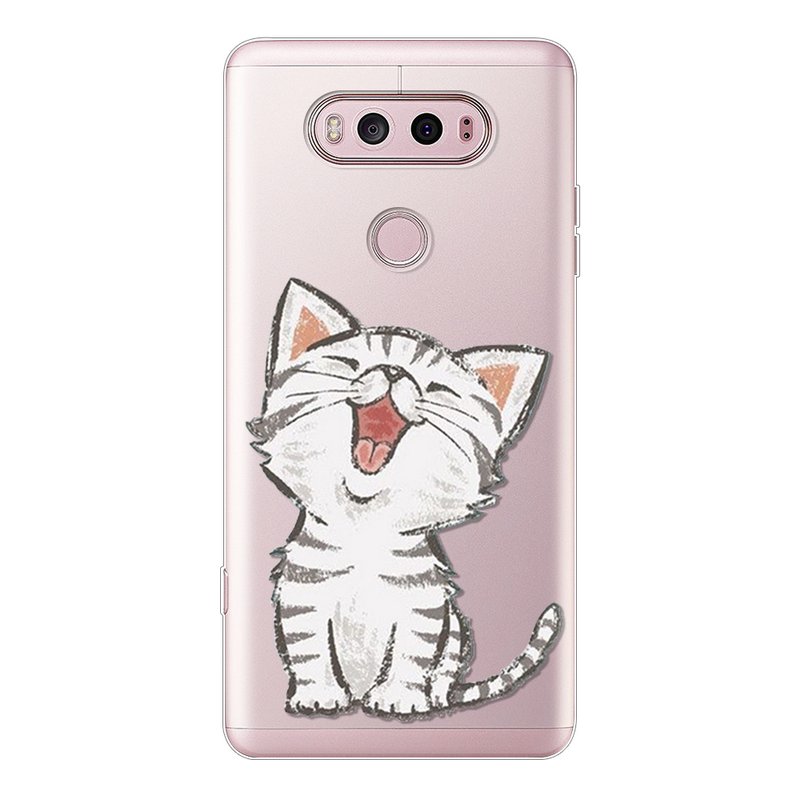 Mobile cell phone case cover for LG V30 Cartoon Silicone Ultra Soft TPU Rubber Clear bags Cover 