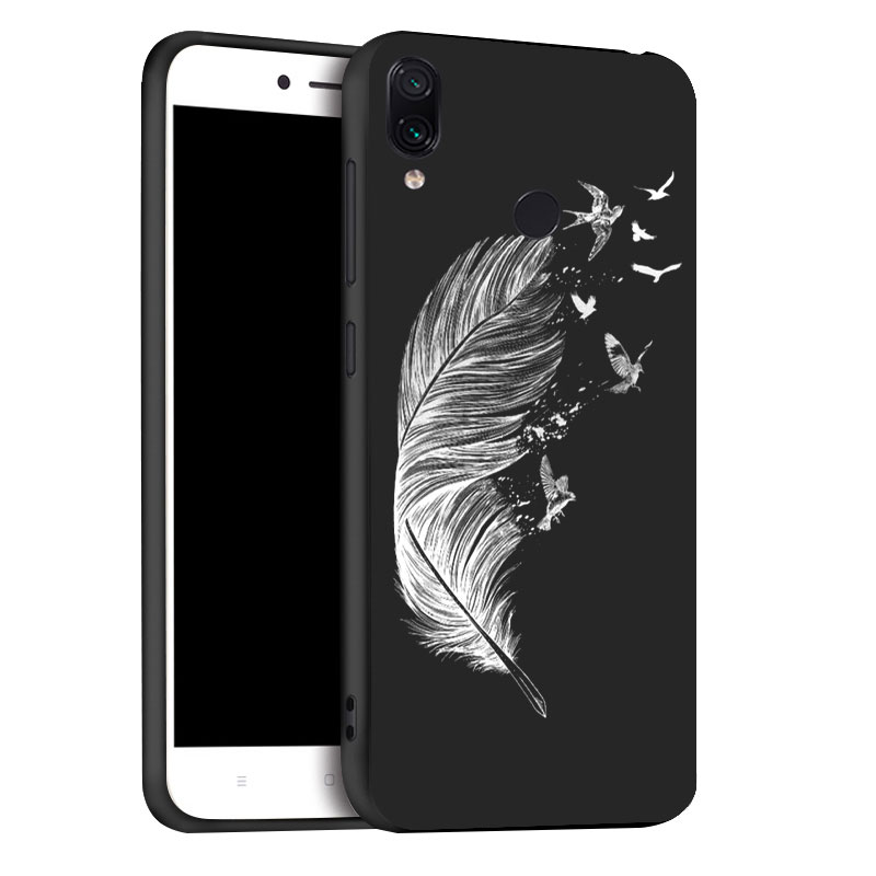 Mobile cell phone case cover for XIAOMI Redmi Note 6 Pro 3D DIY Painted Black Silicon Soft TPU CaseDeer, flowers, love, fingers, hugs 