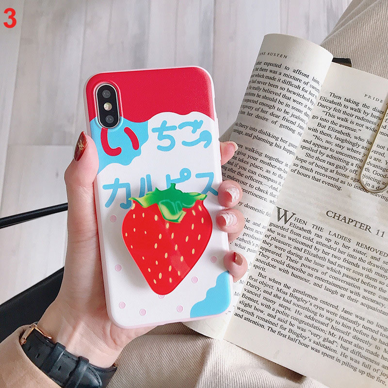 Mobile cell phone case cover for SAMSUNG Galaxy S10 Fruit bracket summer fruit phone case anti-fall TPU soft sleeve 