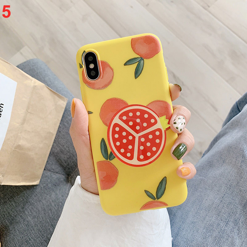 Mobile cell phone case cover for SAMSUNG Galaxy S10e Fruit bracket summer fruit phone case anti-fall TPU soft sleeve 