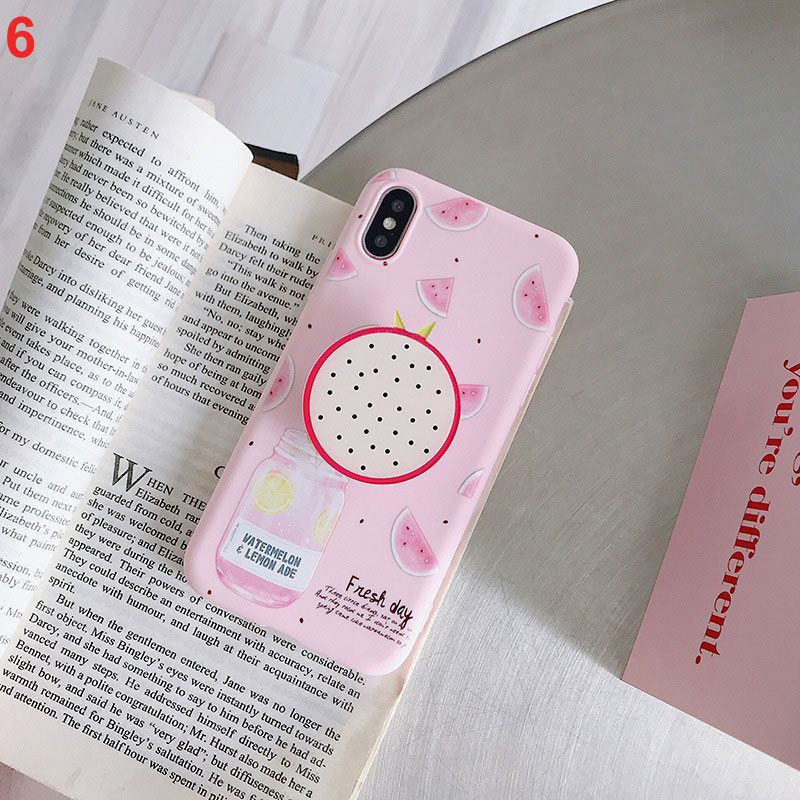 Mobile cell phone case cover for SAMSUNG Galaxy S10 Plus Fruit bracket summer fruit phone case anti-fall TPU soft sleeve 