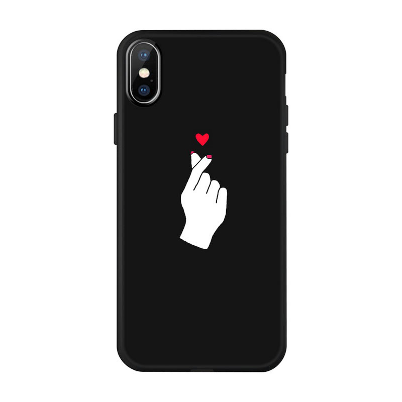 Mobile cell phone case cover for APPLE iPhone XS Black fashion design Pattern Case
 