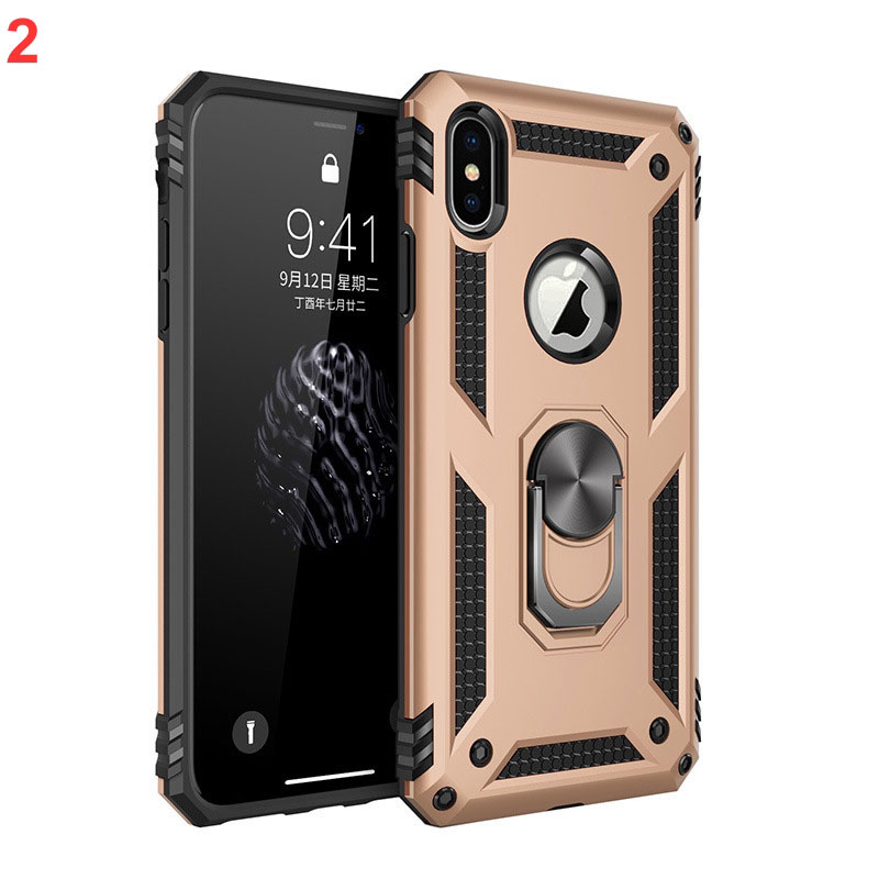 Mobile cell phone case cover for APPLE iPhone XS Max Military-grade anti-fall armor bracket car ring magnet 