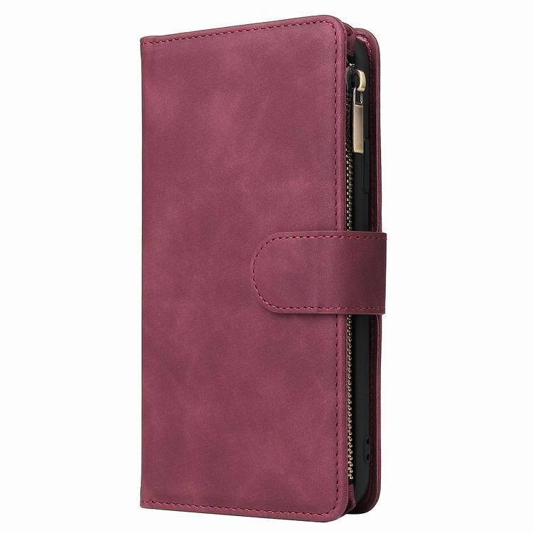 Mobile cell phone case cover for SAMSUNG Galaxy Note 10 Multi-functional zipper leather sleeve max card holder wallet lanyard solid color 