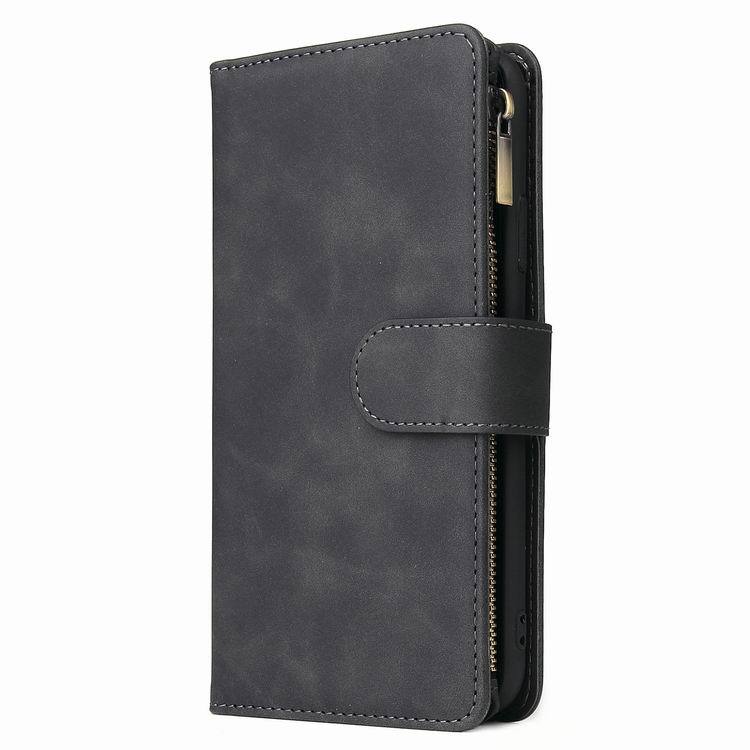 Mobile cell phone case cover for APPLE iPhone 12 Pro Multi-functional zipper leather sleeve max card holder wallet lanyard solid color 