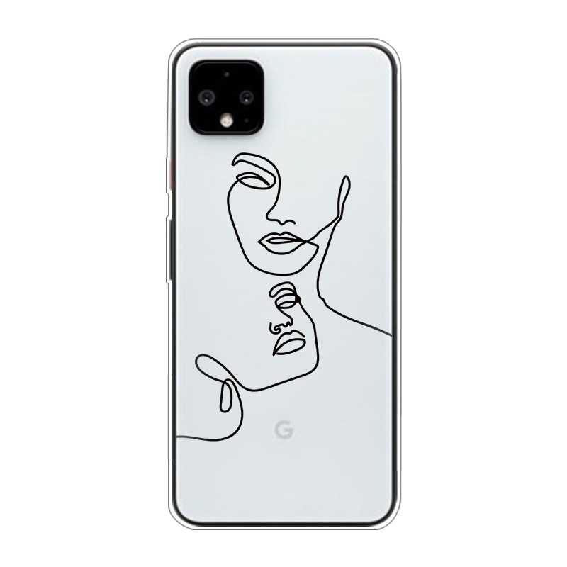 Mobile cell phone case cover for GOOGLE Pixel 4a with 5G Funny Face Abstract Cartoon Silicone FundasAnti-knock Dirt-resistant 
