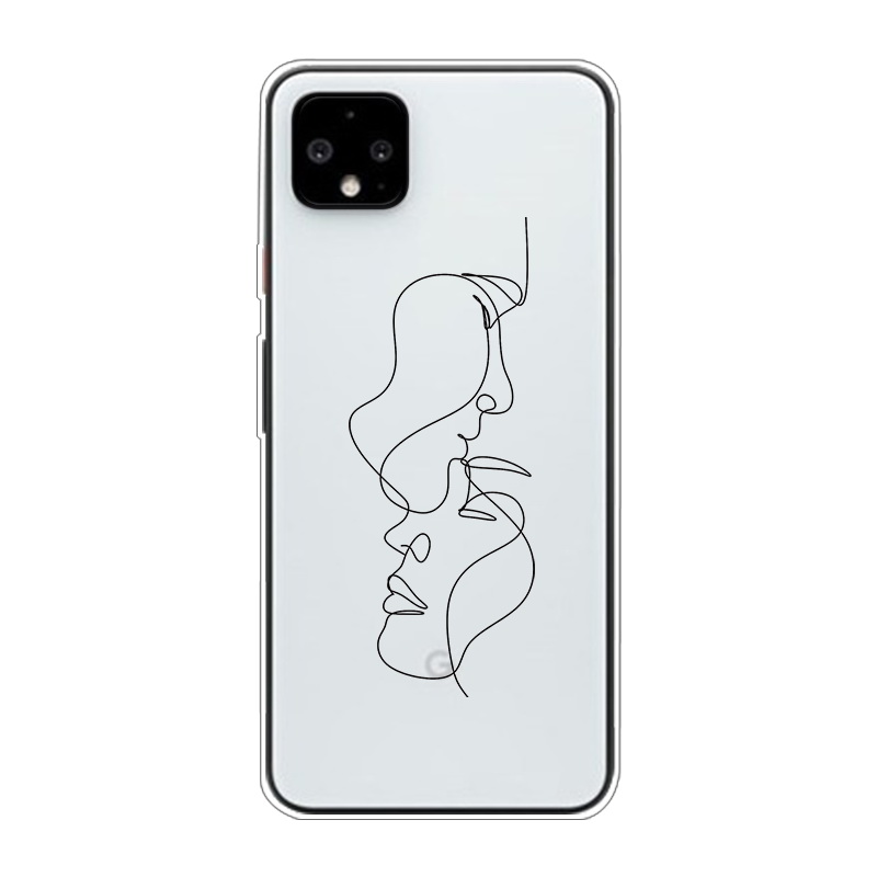 Mobile cell phone case cover for GOOGLE Pixel 5 XL Funny Face Abstract Cartoon Silicone FundasAnti-knock Dirt-resistant 
