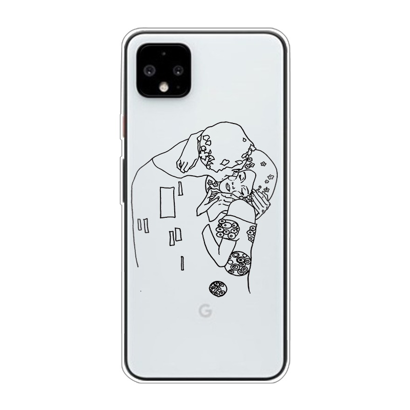 Mobile cell phone case cover for GOOGLE Pixel 4a with 5G Funny Face Abstract Cartoon Silicone FundasAnti-knock Dirt-resistant 