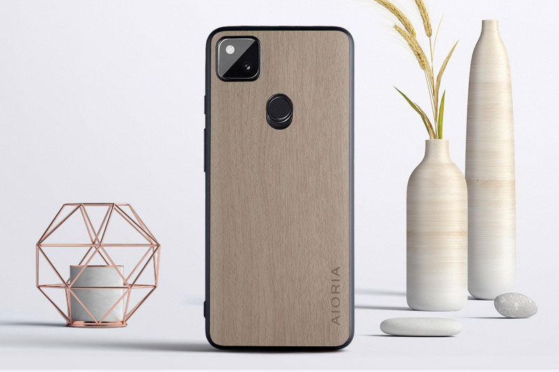 Mobile cell phone case cover for GOOGLE Pixel 4a with 5G Vintage WoodLike Case Soft TPU Around The Edge Hard PC At The Back 3in1 material 