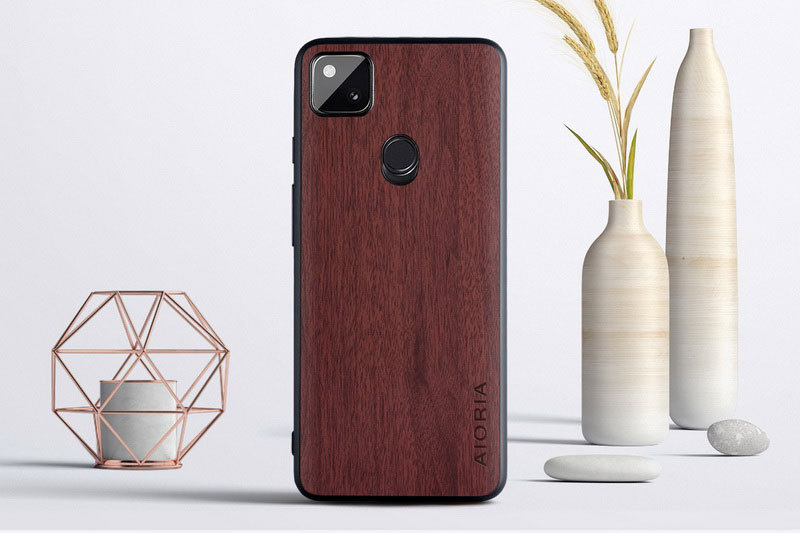 Mobile cell phone case cover for GOOGLE Pixel 5 XL Vintage WoodLike Case Soft TPU Around The Edge Hard PC At The Back 3in1 material 