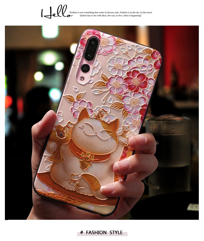 Mobile cell phone case cover for HUAWEI nova 5 Painted embossed tpu creative anti-fall 