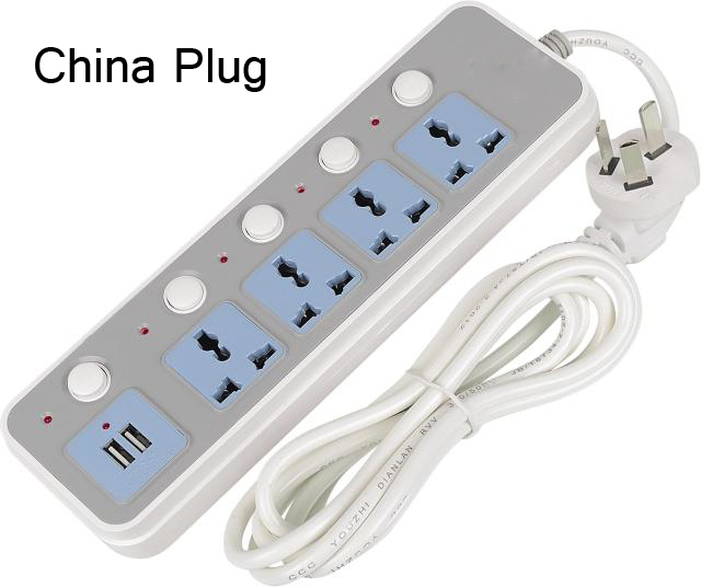 Smart Power Strip 10 A Fast Charging 2 USB Extension Socket Plug 4 Standard Socket Adapter CN UK EU
