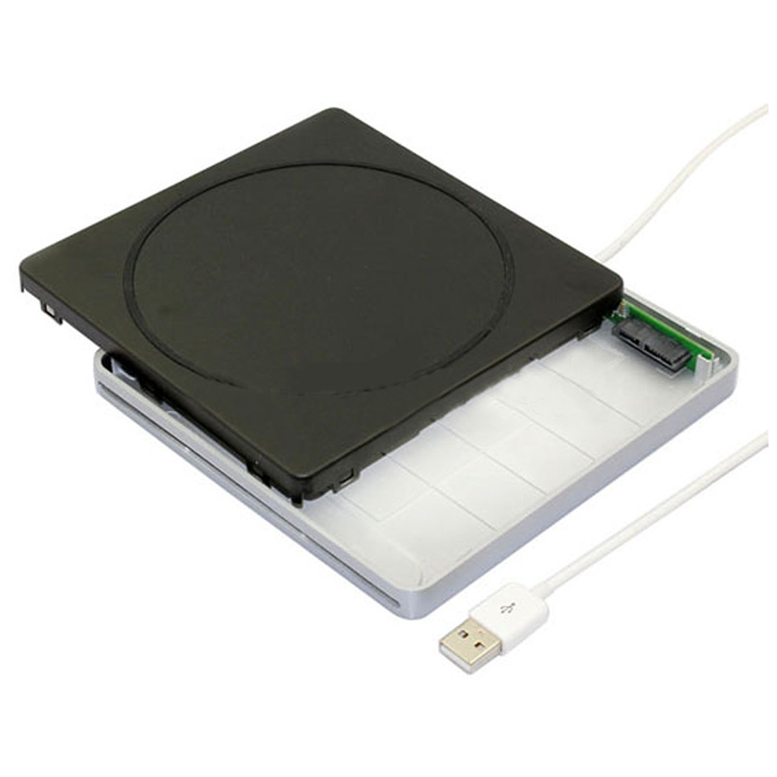 Slot-in USB SATA External CD DVD/RW Drive Enclosure Caddy Case For Apple MacBook