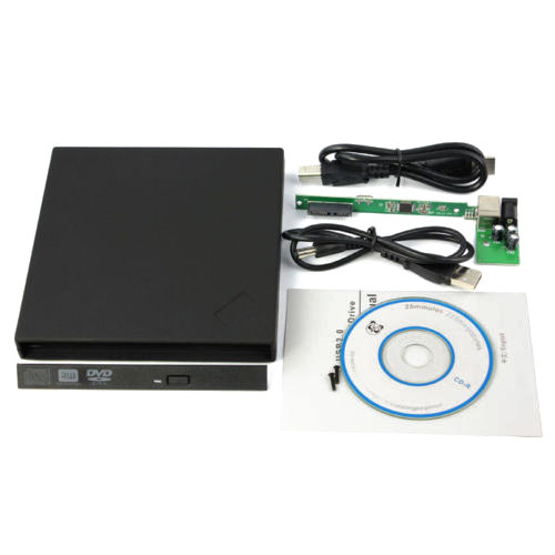 External USB2.0 Slim Case Enclosure 9.5mm SATA Laptop Tray CD DVD Drive Burner
