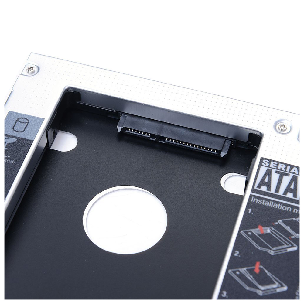SATA 2nd HDD HD Enclosure Hard Drive Caddy Case Tray, Universal for 12.7mm Laptop CD / DVD-ROM Optical Bay Drive Slot