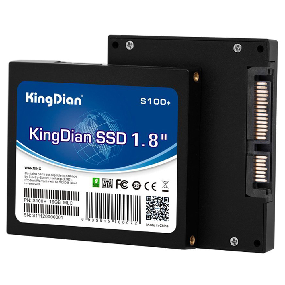 KingDian 1.8 inch SATA II Small Capacity S100+ SSD Internal Solid State Drive Speed Upgrade Kit for Desktop PCs Games