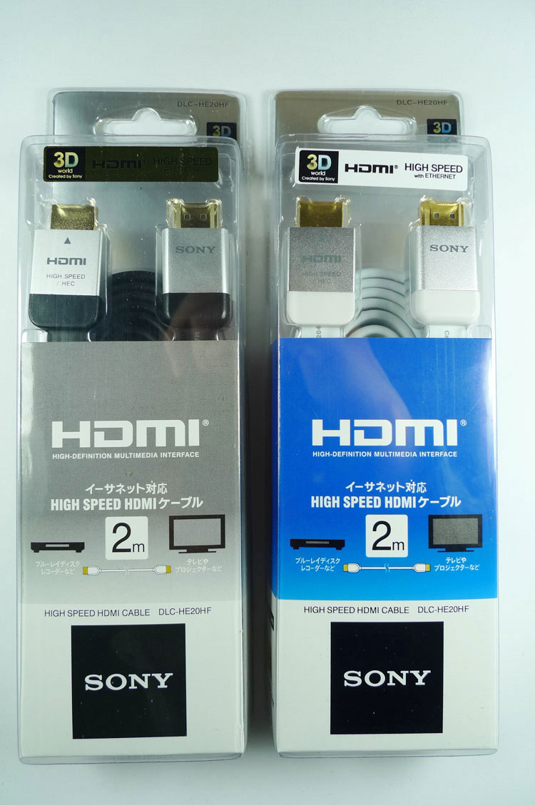Black Sony DLC-HE20HF 2M 1.4 HDMI 3D Cable Flat High Speed supports PS3 XBOX360