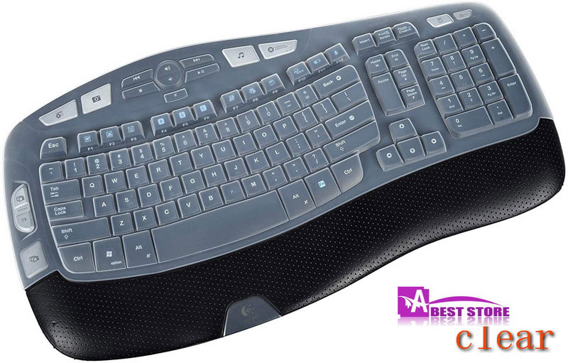 Keyboard Cover Skin for Logitech MK570 K350 MK550 Wireless Wave Keyboard, Ultra Thin Silicone Logitech MK570 Keyboard Protector-
