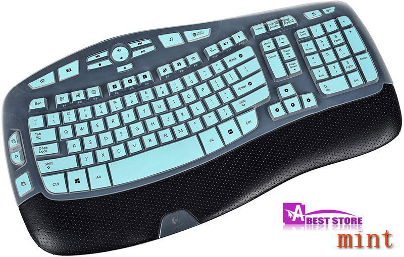 Keyboard Cover Skin for Logitech MK570 K350 MK550 Wireless Wave Keyboard, Ultra Thin Silicone Logitech MK570 Keyboard Protector-