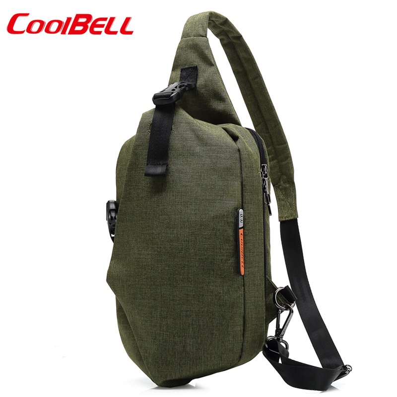 Chest Bag Shoulder Pack USB Charging Port Sports Crossbody Handbag