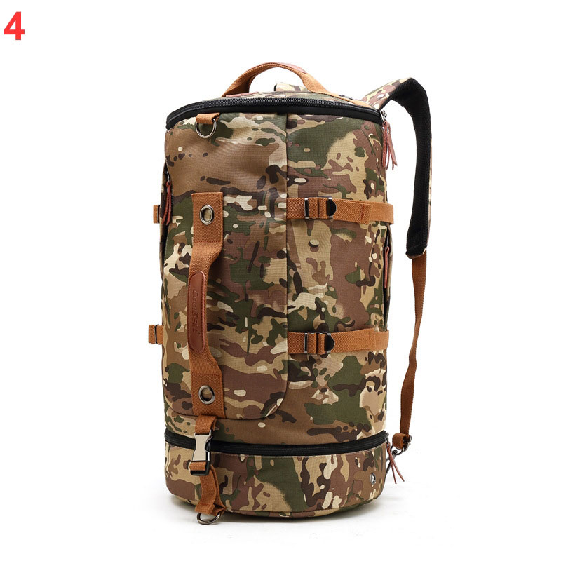 Double shoulder bag drum outdoor travel backpack large-capacity outdoor sports shoulder slant bag bag