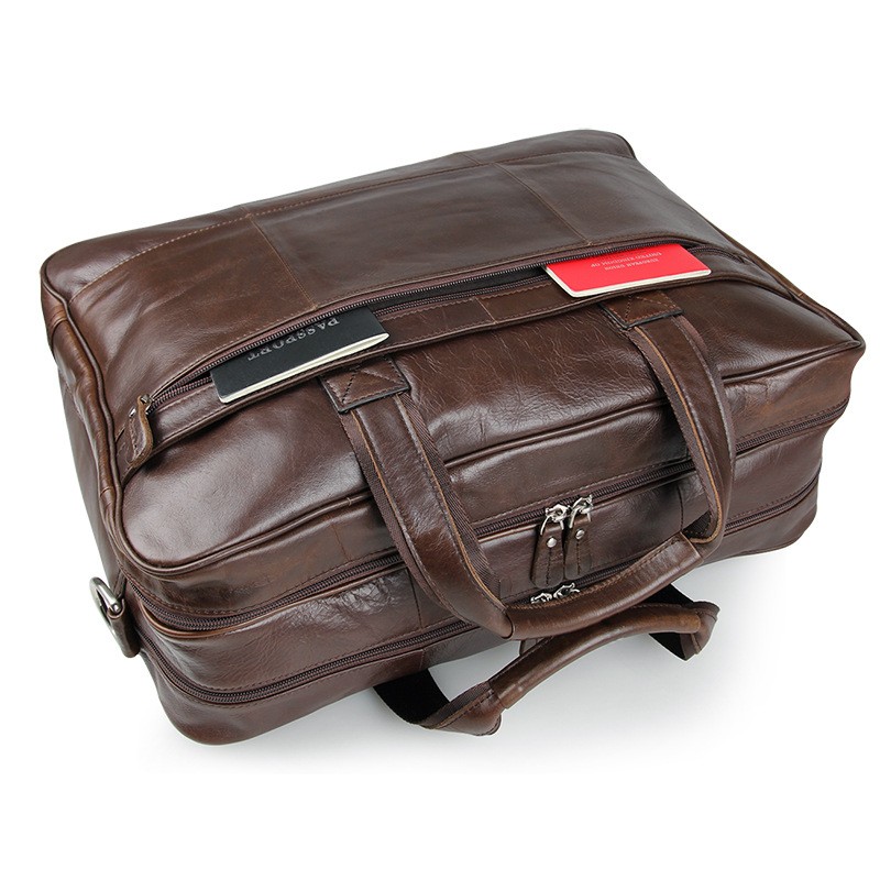 Genuine Leather Men Briefcase 17 Inch Business Laptop Bag Men's Messenger Bags Lawyer Handbag Shoulder Bag For men women
