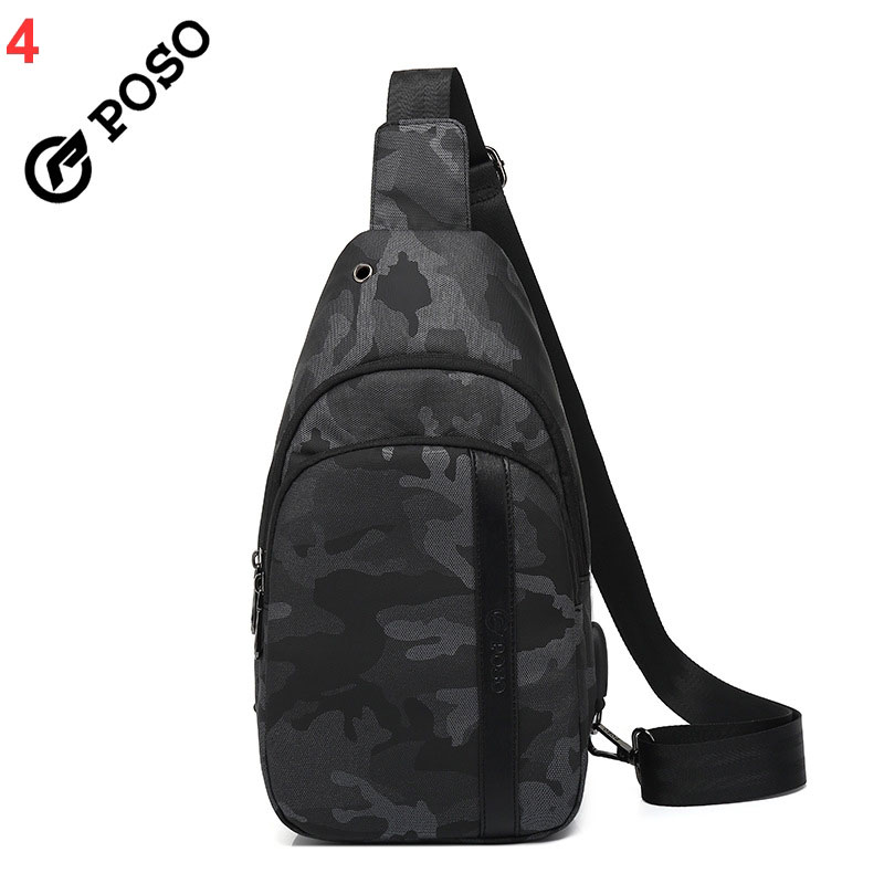 USB outdoor travel sports chest bag, waterproof bag, camouflage chest bag