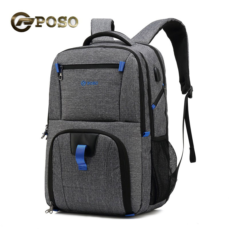 17 17.3 Computer Bag Large-capacity Travel Backpack College Student USB Notebook Double-Shoulder Bag