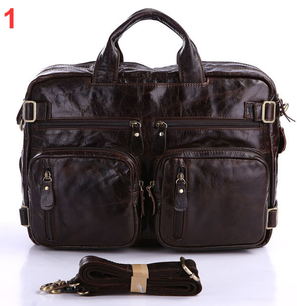 14 14.1 Business Travel Bag Leather men's backpack, shoulder bag, briefcase, lawyer bag laptop bag