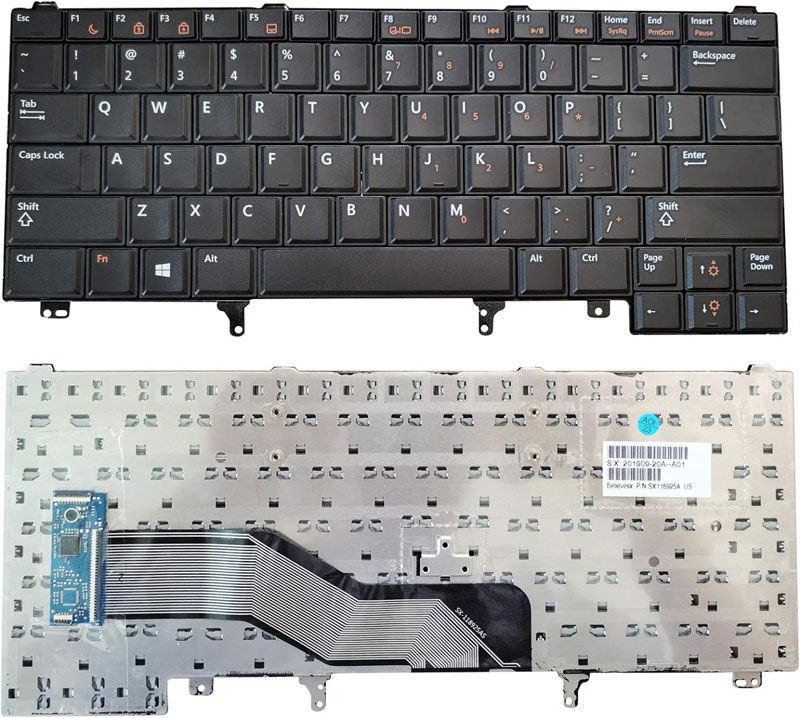 US Layout Replacement Keyboard Without Backlit Compatible with Dell Latitude E5420 E5430 E6220 E6320 E6330 E6420 E6430 E6440 Series (Without Pointer Stick)