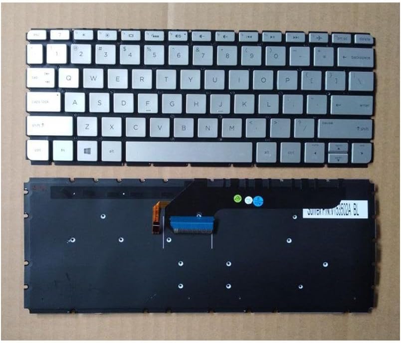 Replacement Backlit Keyboard Without Frame For HP Envy 13-D 13-D000 13-D010CA 13-D010NR 13-D020NR 13-D023CL 13-D040WM 13-D040NR 13-D099NR 13-D100, US Layout Silver Color