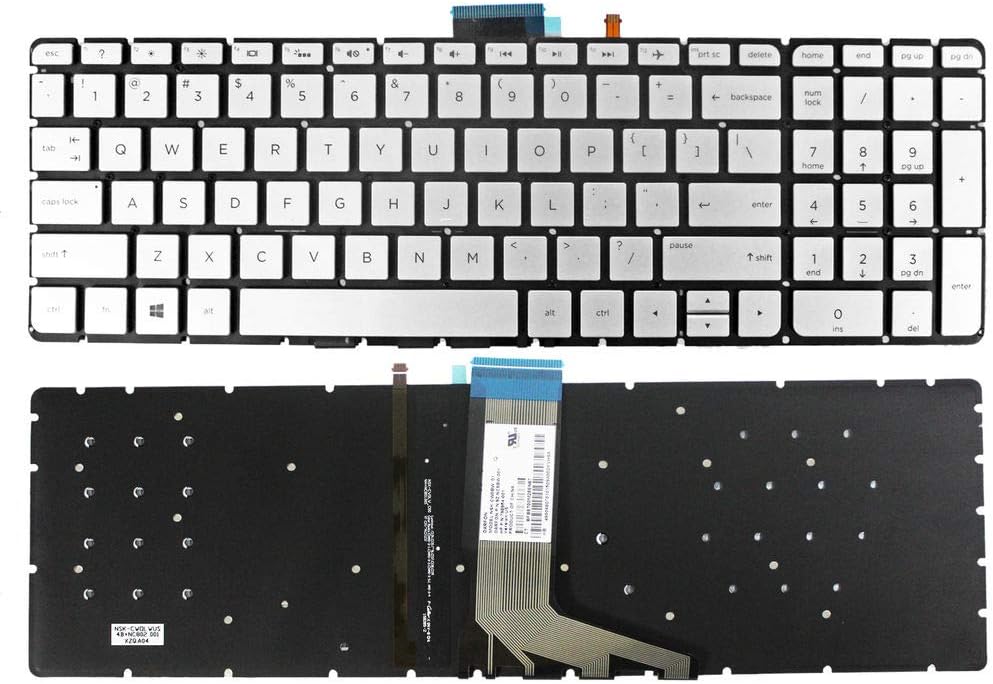 Replacement Backlit Keyboard Without Frame for HP Envy X360 15-W 15-w200 15-w100 15t-w200 15t-w100 15-w103ng 15-w104ng 15-w106ne 15-w107ne 15-w101tx 15-w154nr 15-w155nr,